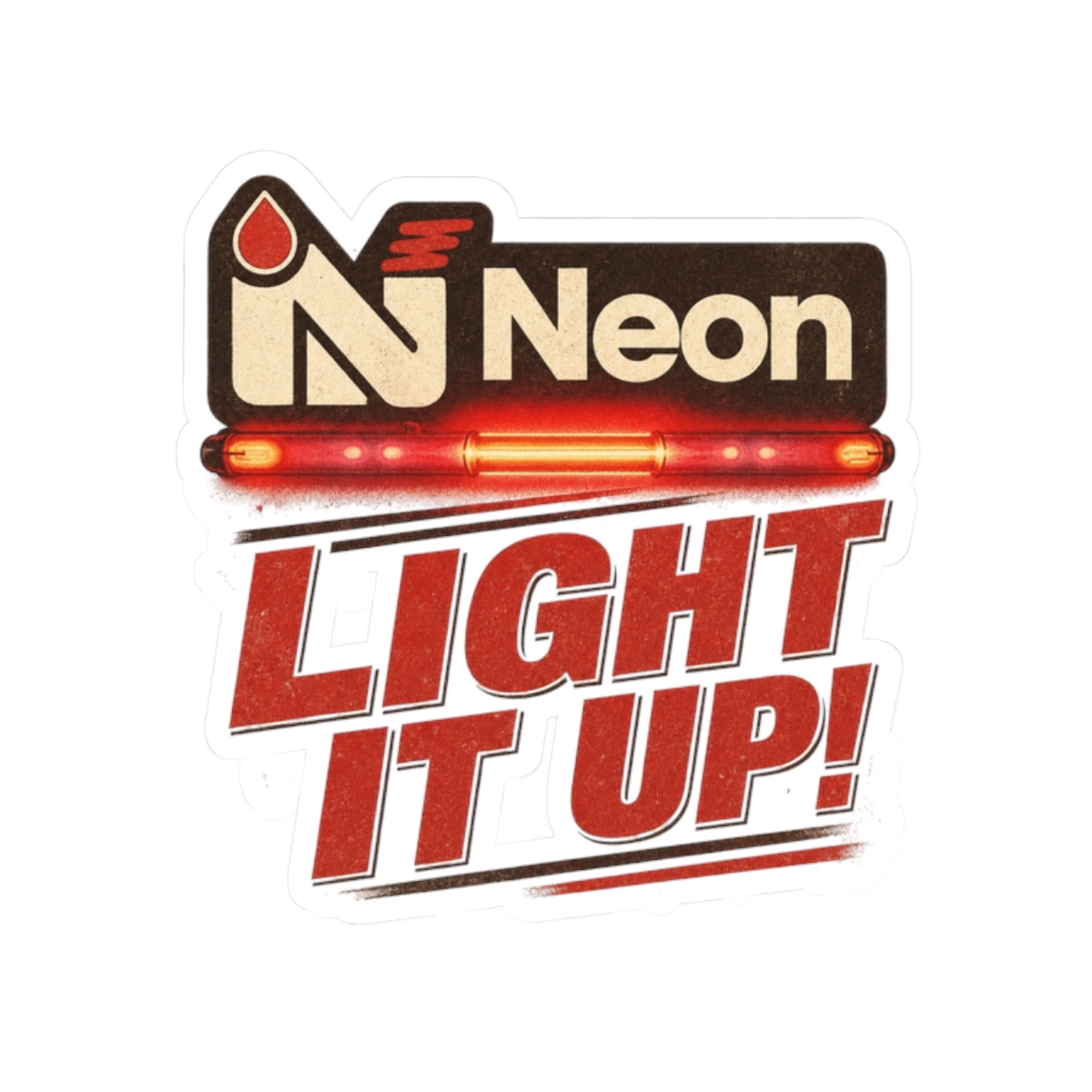 Neon "Light It Up!" Sticker - Official stickers merchandise