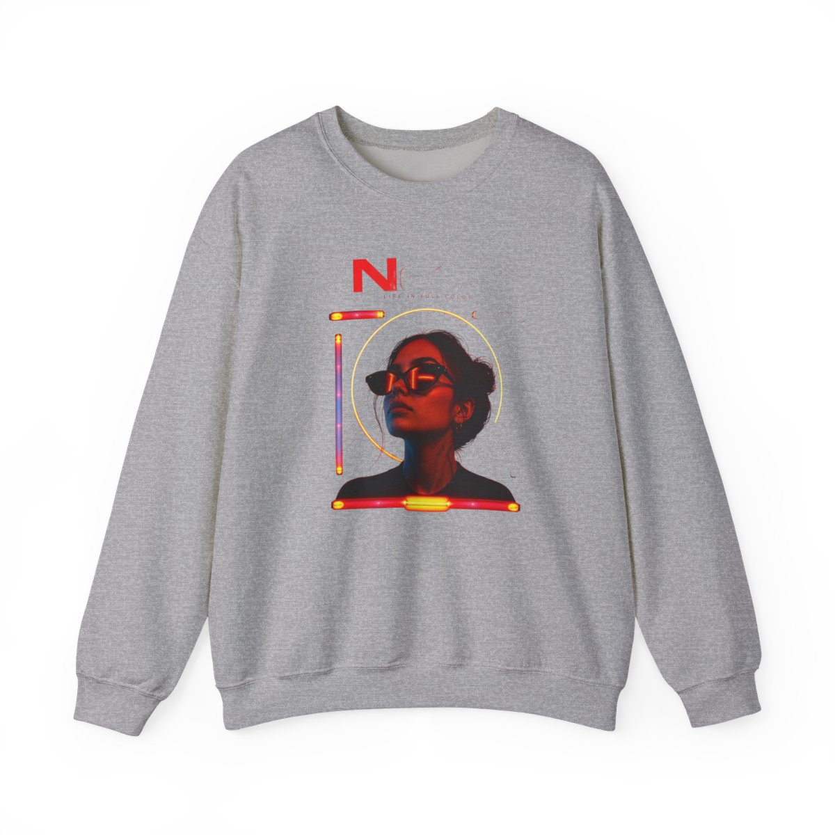 Neon " in bold modern sans-serif font at the top. " Crewneck - Official sweatshirts merchandise