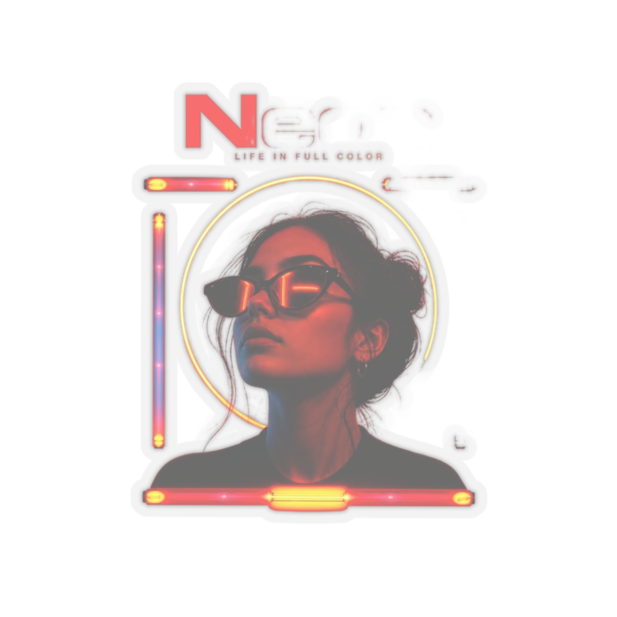 Neon " in bold modern sans-serif font at the top. " Sticker - Official stickers merchandise